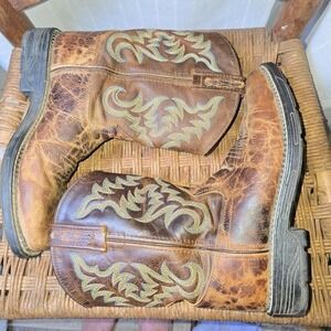 Old West youth‎ Jama brown leather western boots 5